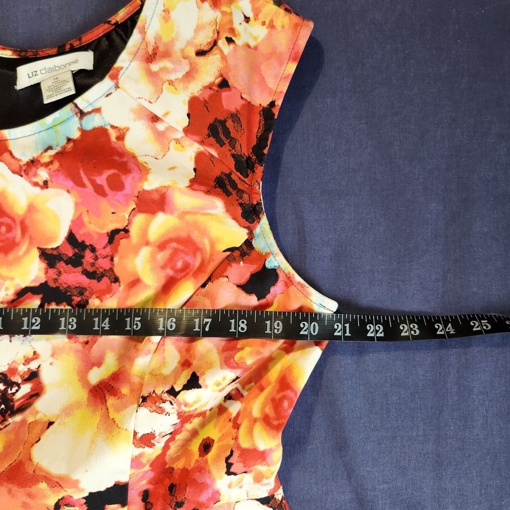 Liz Claiborne Painterly Floral Classic Heritage Summer Sundress Size 16 - Picture 9 of 12